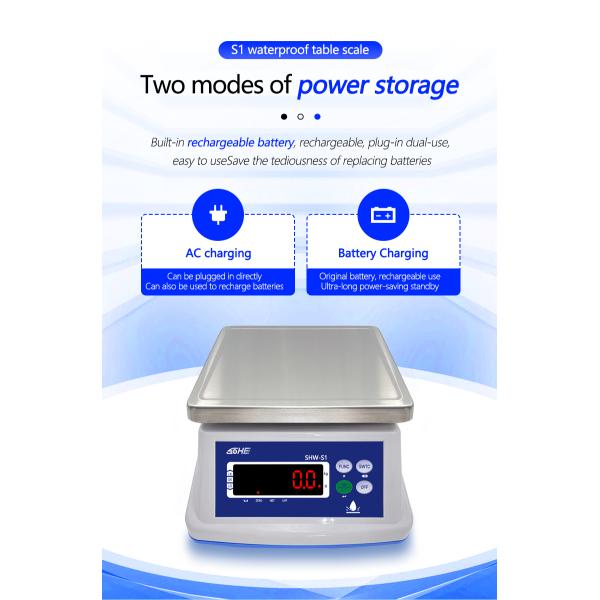 Battery 6V/5Ah 30KG Waterproof Scale with Double Layer Structure and Precision Sensor