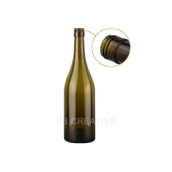 750ml Antique Green Flint Eco Light Burgundy Glass Bottle Screw Top 405g 2709S-7A