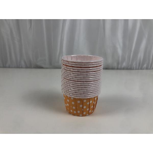 Food Grade Paper Rolled Rim Dot Muffin Cake Cups Height 4cm
