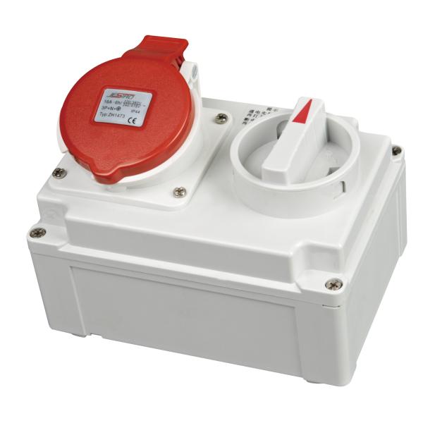 Переключатели дождя устойчивые промышленные и выходы гнезд с красной крышкой