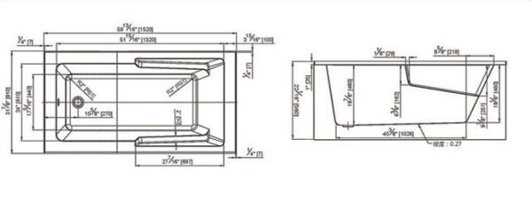 cUPC skirted acrylic cheap bathtub 3 sides tile flange 4mm pure acrylic sheet