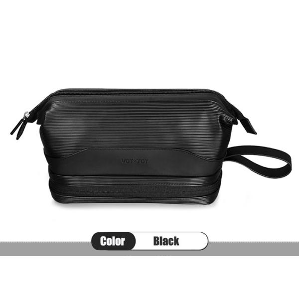 Multil Compartment Mens Leather Travel Bag CE Certificated With Two Separate Zip Pockets