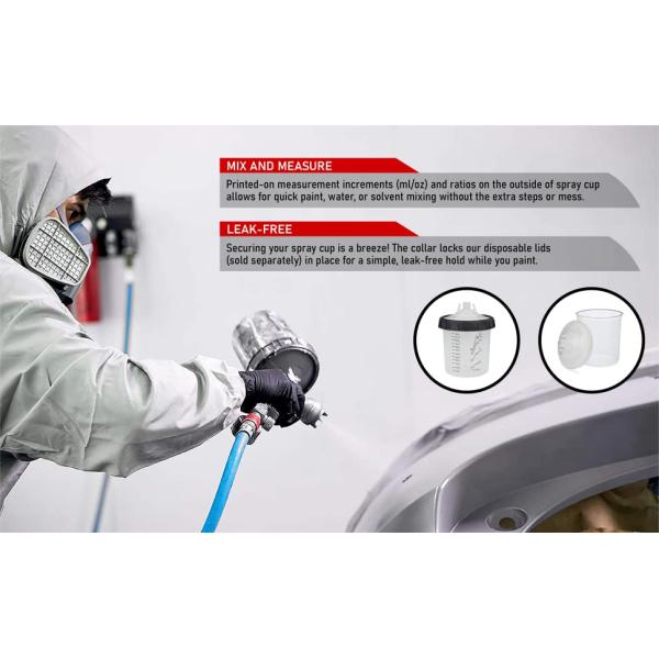 DISPOSABLE REFILLS, Automotive Spray Cup Paint Hard Cup, Gun Cups, Paint Mixing Cups, SPRAY CUP SYSTEM