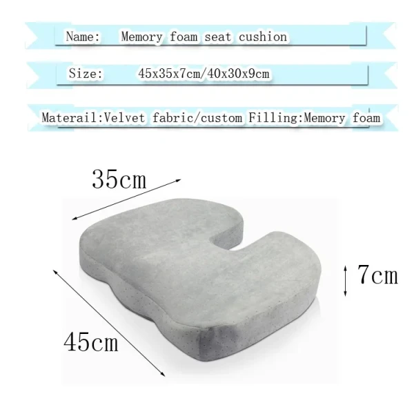 Customized Color U-Shape Memory Foam Car Seat Cushion for Comfortable Driving