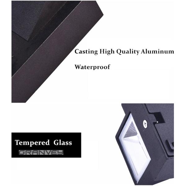 Dual Heads 6W Up And Down Outside Wall Lights , LED Garden Wall Lights IP65