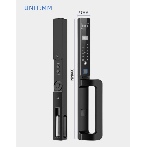 Face Recognition Fingerprint Lock 35MM Narrow Bezel Cell Phone Tuya Aluminum Door Code Lock Automatic Smart Door Locks