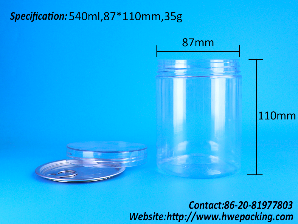 Custom Food Grade Leak Proof PET Storage Jar with Screw Cap for Candy and Nuts