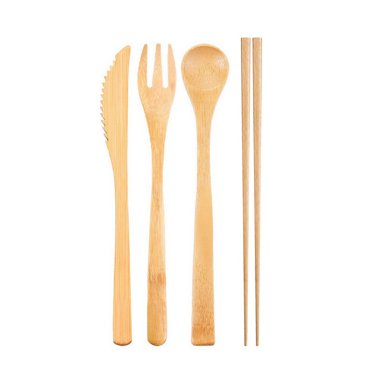 Tableware кухни установил столовый прибор вилок и ложек ножей домашнего барбекю набор бамбуковый