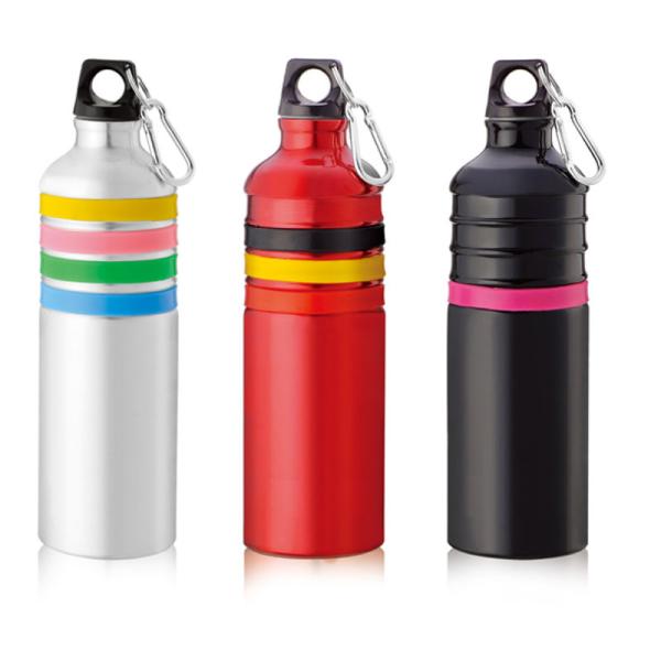 750ml aluminum sports water bottle with carabiner outdoors