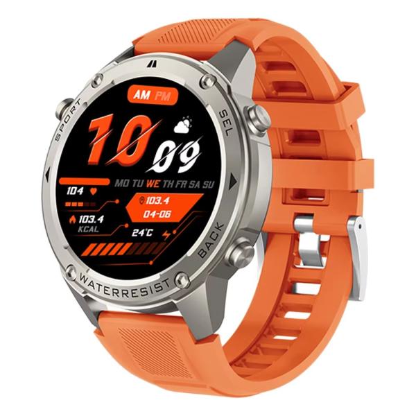 Montre connectée homme 500 mAh 1,43 pouces AMOLED 5ATM étanche Fréquence cardiaque Sport en extérieur Smartwatch