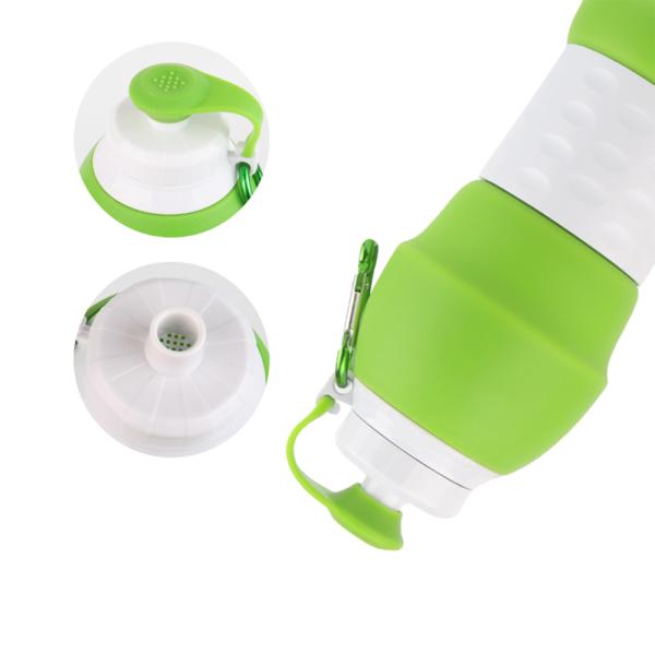 Bouteilles pliantes en silicone, résistantes aux fuites, réutilisables 580 ml