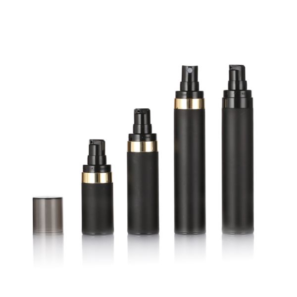 Top Quality Black Airless Bottle 15ml 30ml 50ml PP Plastic Airless Cosmetic Bottles