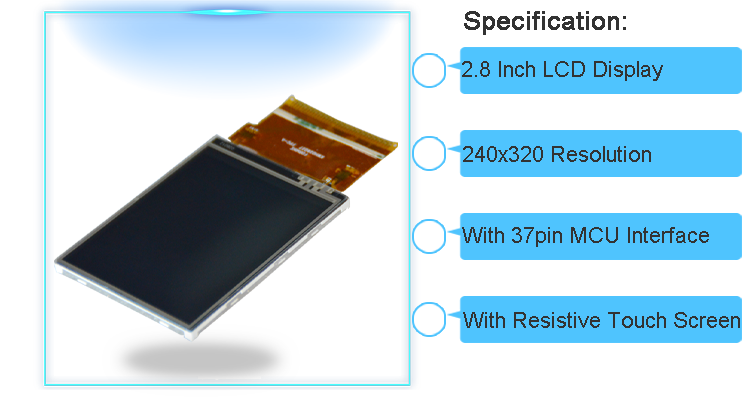 2.8 Inch TFT LCD Display Panel ILI9341 240x320 Resolution With Resistive Touch