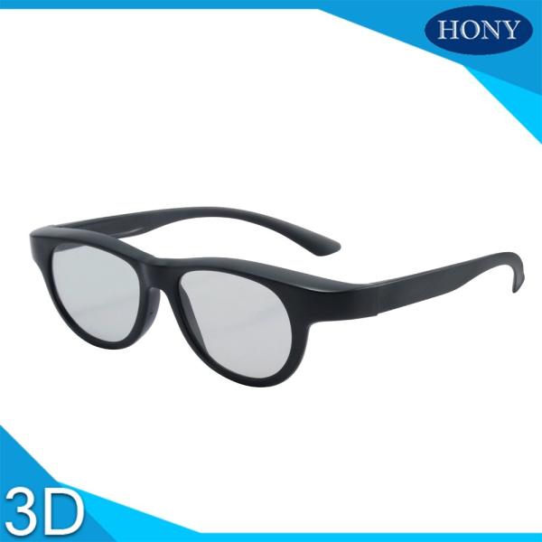 Black Linear Polarized Cinema 3D Glasses Custom Frame Color For Movie Theater