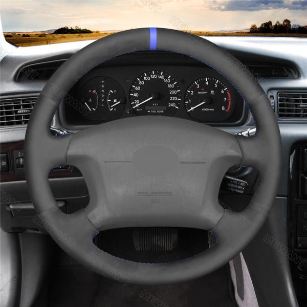Custom Hand Sewing Black Suede Steering Wheel Cover for Toyota 4Runner Camry Corolla Sienna Tundra 1997 1998 1999 2000