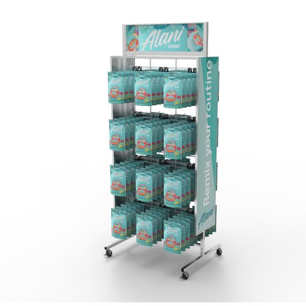 Support d'affichage en métal de casse-croûte pour l'emballage alimentaire dans le support d'affichage personnalisable en métal d'aliments de préparation rapide de grands supermarchés pour la nourriture pac