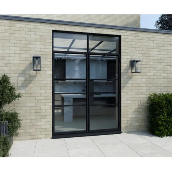 Finished Modern Aluminum Exterior Double Glass Swing Casement Door Doors for a Sleek Look