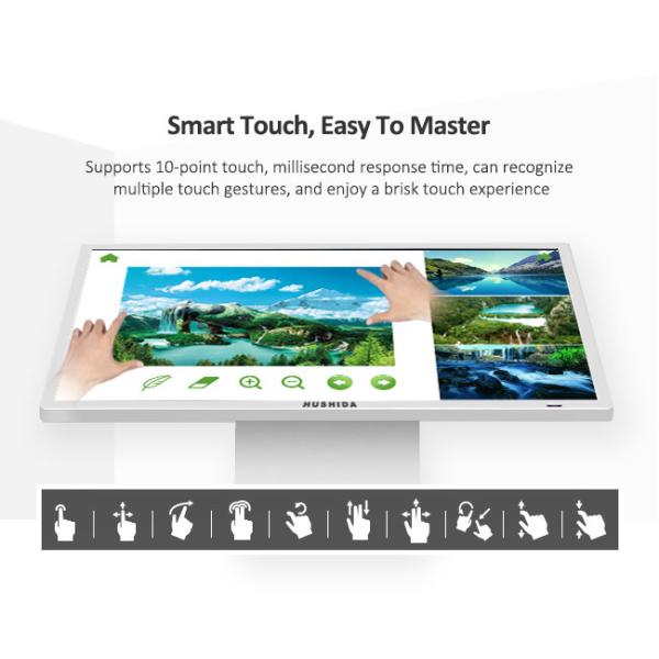 стойка пола сенсорного экрана 65 дюймов с 1080p дисплеем, дисплей киоска цифров с монитором инфракрасн андроида 4K полным HD