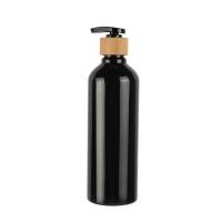 Botella cosmética PET de hombro redondo negro 100ml 120ml 150ml 180ml 200ml 250ml 300ml