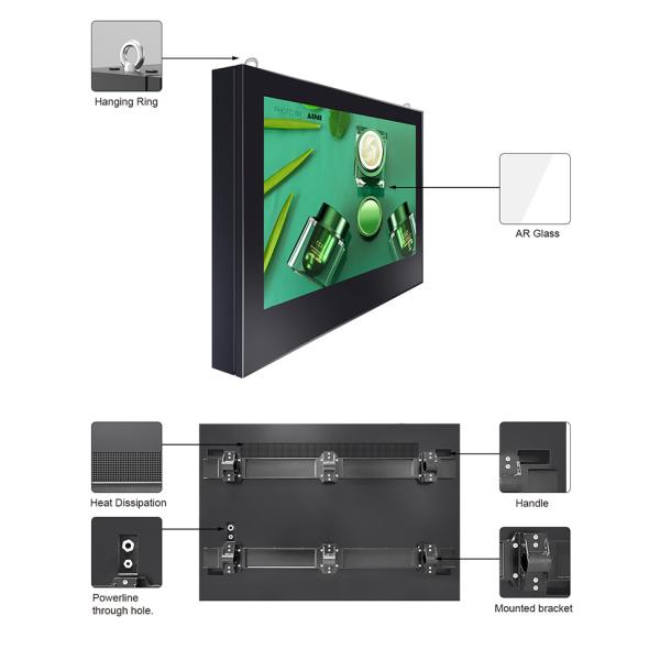 4K FHD IP65 Waterproof Wall Mounted LCD Digital Signage With Capacitive Touch