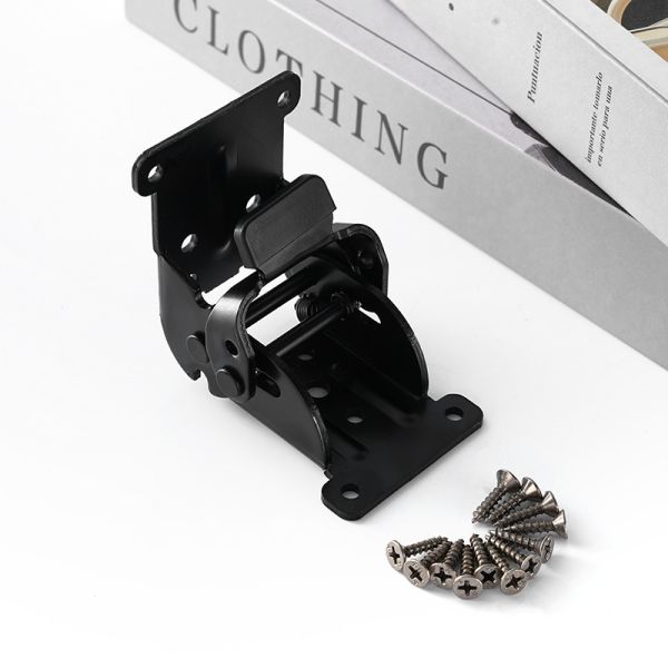 Black 90-Degree Self-Locking Double Brake Hinge for Furniture Coffee Table & Computer Table 180 Folding Lock