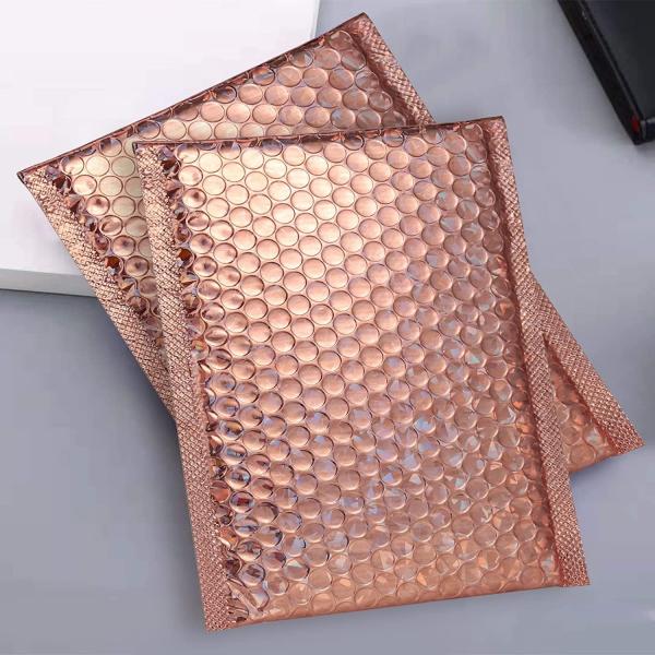 CTCX Custom Mailing Shipping Metallic Holographic Padded Insulated Mailers Foil Glitter Bubble Mailers Metallic Bubble Gift Bag