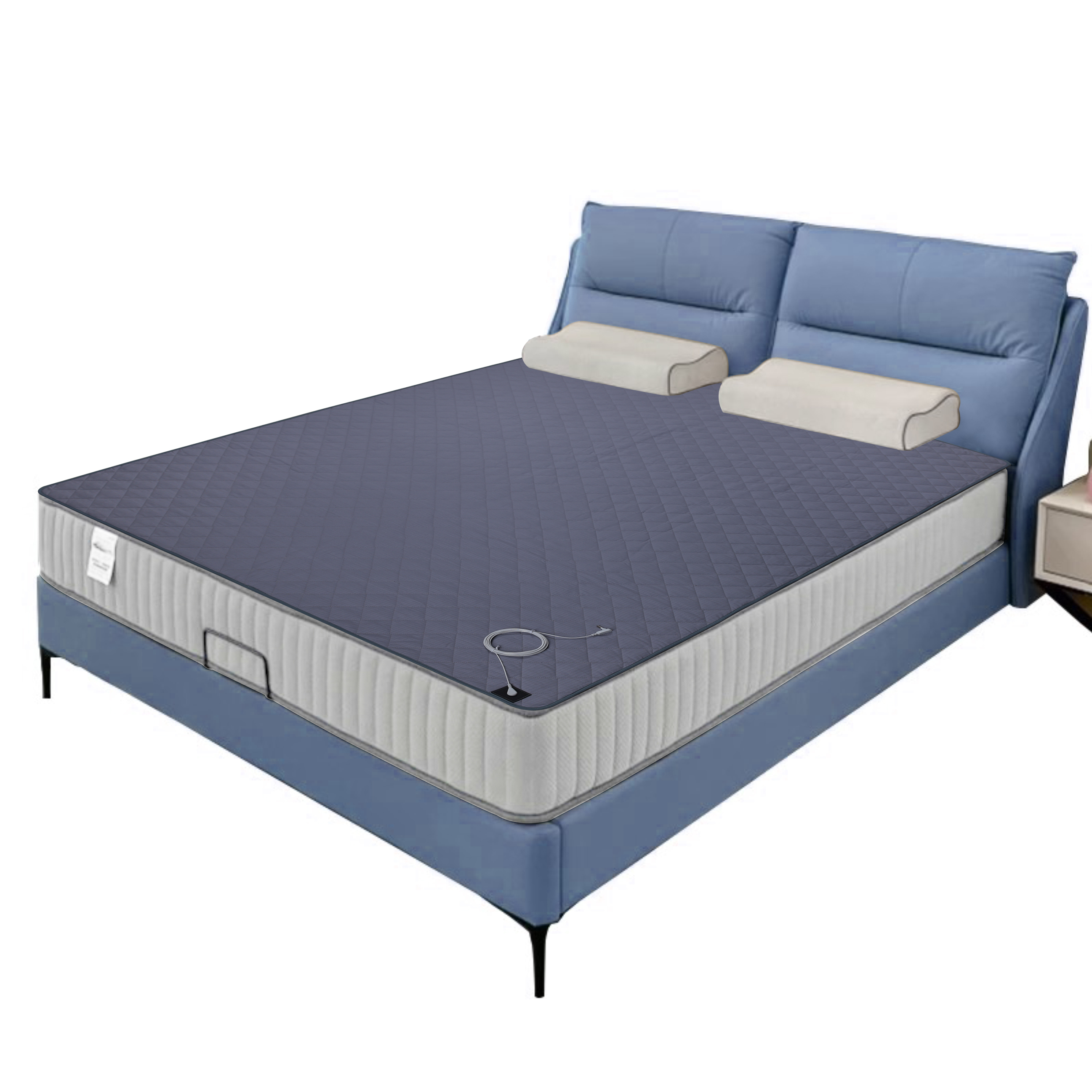 Grounding Silver Cotton Mat for Bed King Queen Healthy Mattress Cover with Grounding Cord