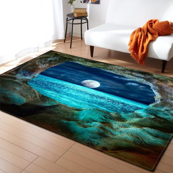 Living room large carpet, bedroom floor mat, scenic, artistic, cute, non slip decorative, and cold insulation mat
