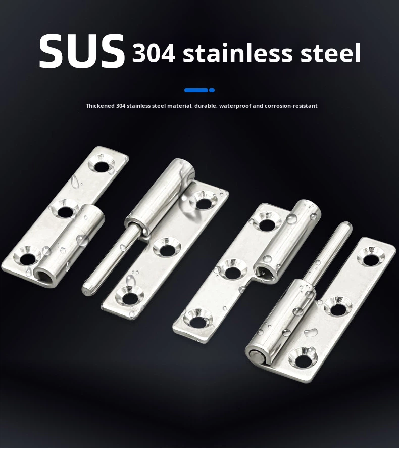 Xiongfeng Removable Detachable Stainless Steel Folding Door Hinge 4-Hole Bathroom Modern Simple Design Left/Right Loose Leaf No