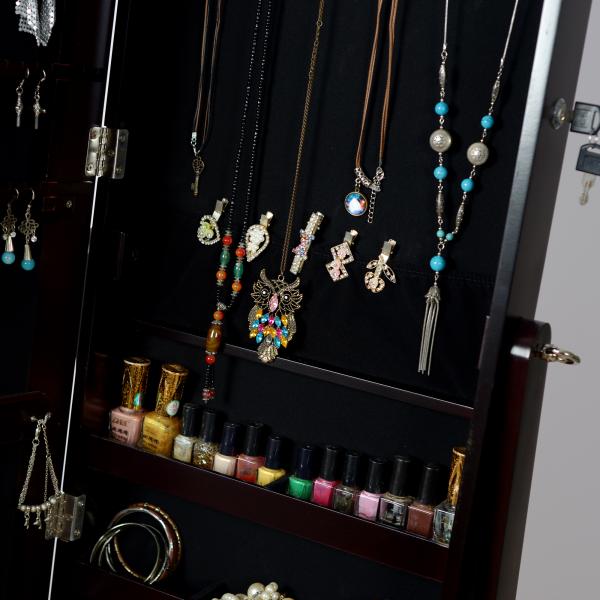 La garde-robe peignant le Cabinet en bois KD de bijoux de miroir de forces de défense principale structurent le style européen