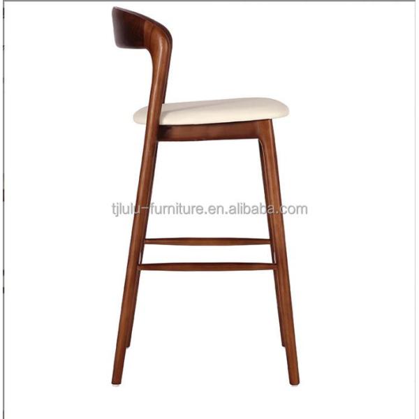 Modern Italian Solid Wood Dining Bar Stool High Chair Bistro Bar Chair with End Craftsmanship
