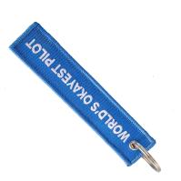 Los llaveros de diseño piloto humorístico para eventos - recuerdos bordados personalizados con opciones multicolores y logotipos / regalos promocionales