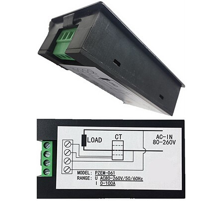 PZEM-061 100A 22000W AC Multifunctional Meters Digital Power Meter