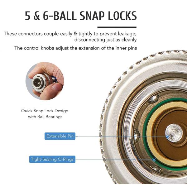 Brass AC Unit Repair Parts Female R134a Quick Coupler Wear Resistant