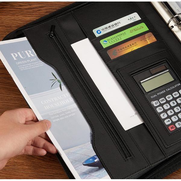 A4 застегнуло на молнию водоустойчивое кожаного портфолио дела многофункциональное с банком силы