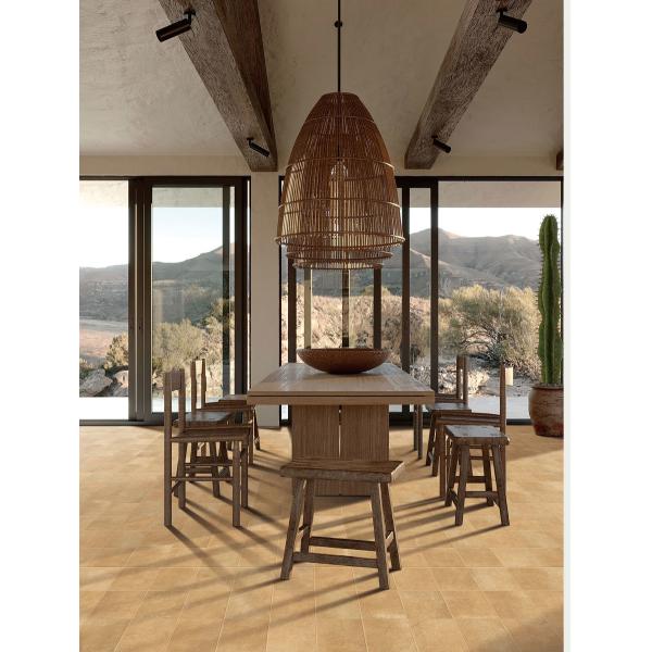 Anti-Slip Light Brown Ceramic Floor Tiles 600x600mm AAA Grade