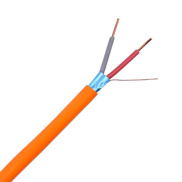 Cca 2*1.5mm2 Cable de alarme de incêndio LSZH resistente ao fogo com condutor de fio de cobre nu