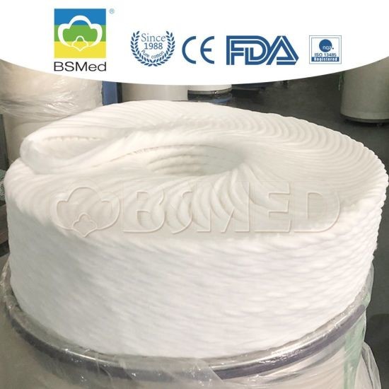 Medical 100% Cotton Wool Coil 1.5g Per Meter Raw Material for Swabs Balls 20g Size 23g Water Absorbency Medical Consumables  Medical Cotton Wool Absorbent  Surgical Cotton Wool Cotton Coill