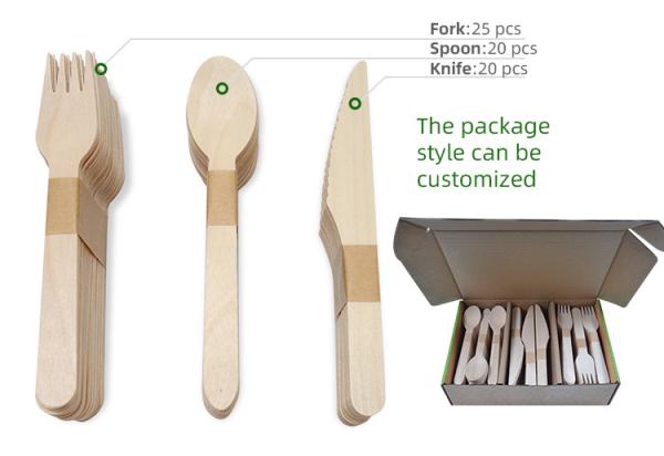Custom Size Compostable Wooden Cutlery Disposable Wood  140mm Knife