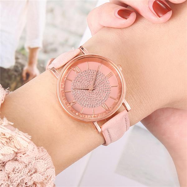 3BAR Waterproof Women Quartz Wrist Watch , 230mm Leather Band Quartz Watch