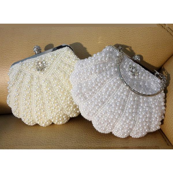 Shell pearl handmade string beads diamond slung over shoulder dinner evening bride retro dress cheongsam wedding bags