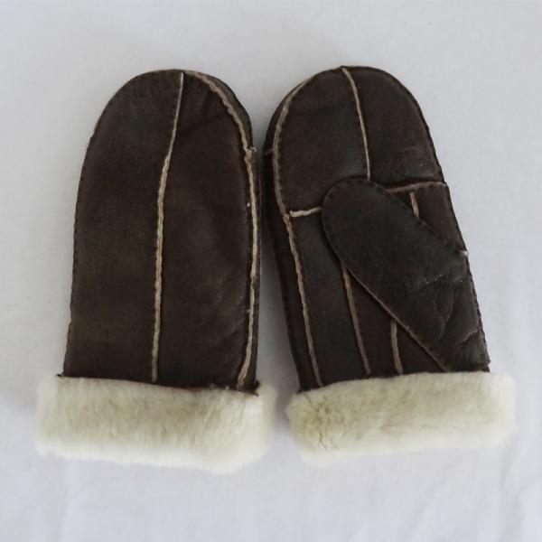 Manufacturer customized shearling sheepskin double face mitten gloves