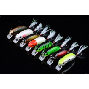 Рыболовный снаряд Приманка Миноу 6 см / 9,8 г Черный перьевой крюк ABS пластик