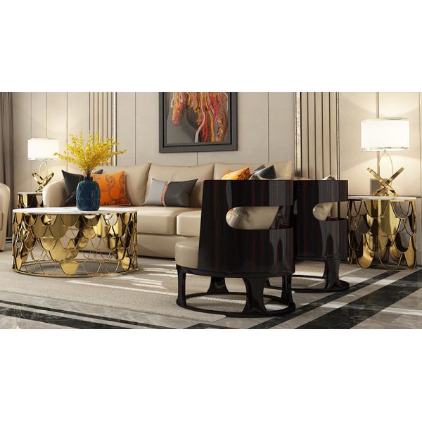 Гостиная Кофейный стол с мраморной вершиной из нержавеющей стали