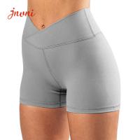 210gsm Women'S High Waisted Biker Shorts Cross Waist Workout Yoga Shorts