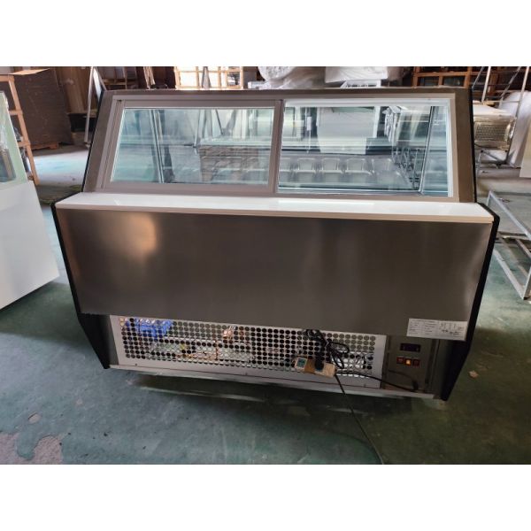 16 Pans Ice Cream Display Freezer Catering Equipment For Stores