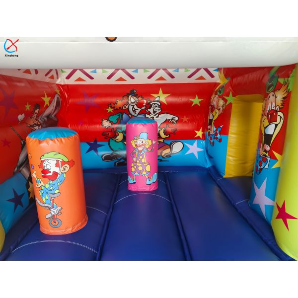 Small Size Carnival Jumping Castle Clown Themed Inflatable Bounce House For Kids