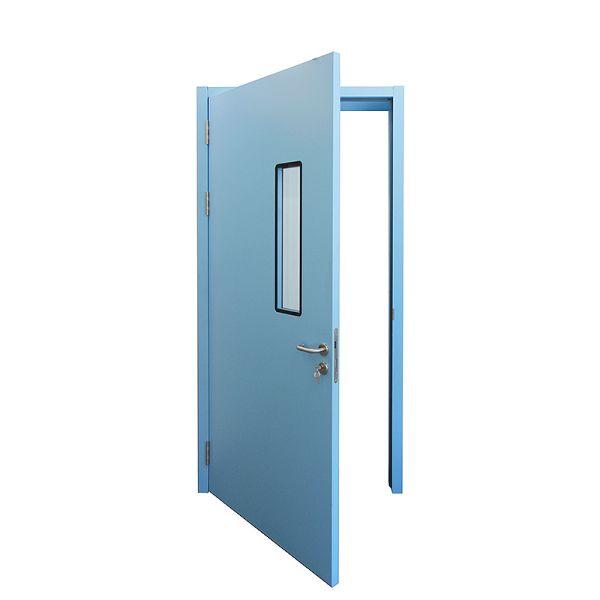 Clean Room Hospital Swing Door Thick Steel Blue Aluminum Frame Soundproof