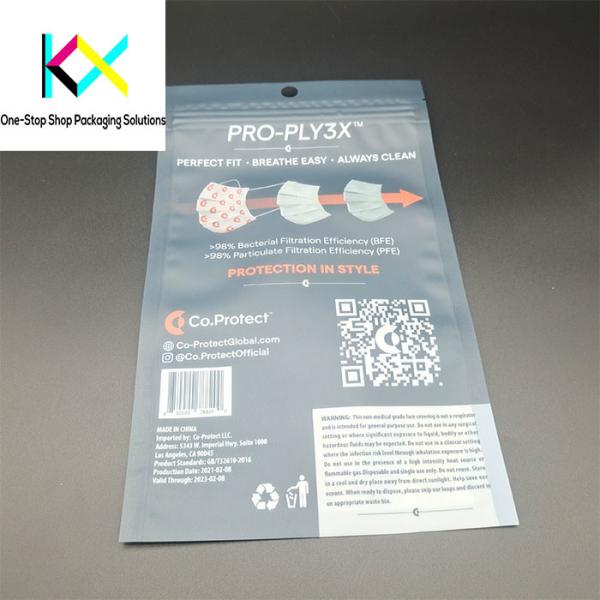 KN95 Surgical Facial Mask Packaging Pouches With Clear Window Multi-color MOPP/PE Customized