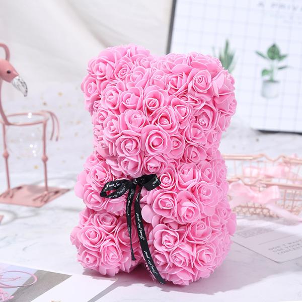 PE Roses Bear with More Colors Bear Roses for Christmas Gift  Rose bear China factory Valantines day gift